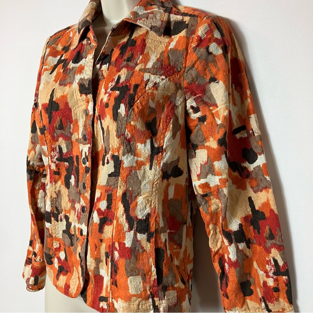 Christopher & Banks Multi-Color Abstract Jacket - Stretchy! *Sz Sm
